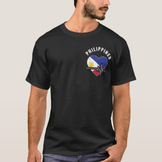 Filippinska flaggans hjärta Pinoy filippinsk män p T Shirt