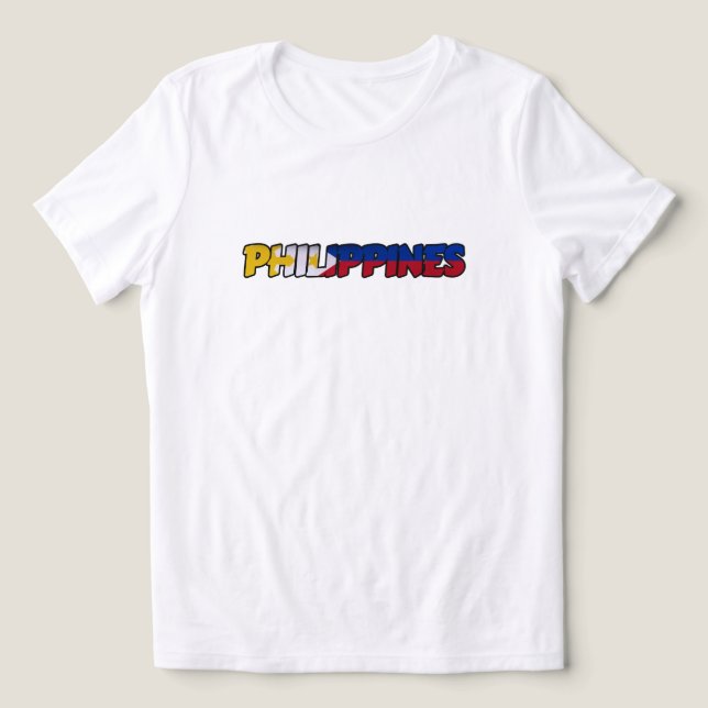 Filippinska flaggans typsnitts t-shirt (Design Framsida)