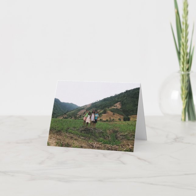 Filippinska gårdsbarn tack kort (Framsida)