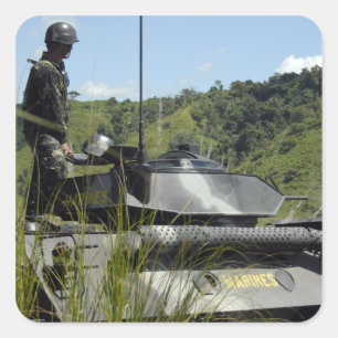 Filippinska marinbattalionens landningslag fyrkantigt klistermärke