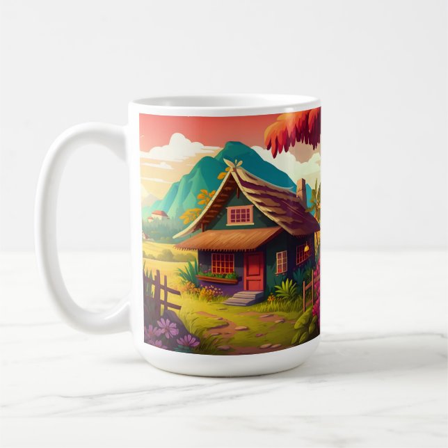 Filippinskt traditionellt hus-36543 kaffemugg (Vänster)