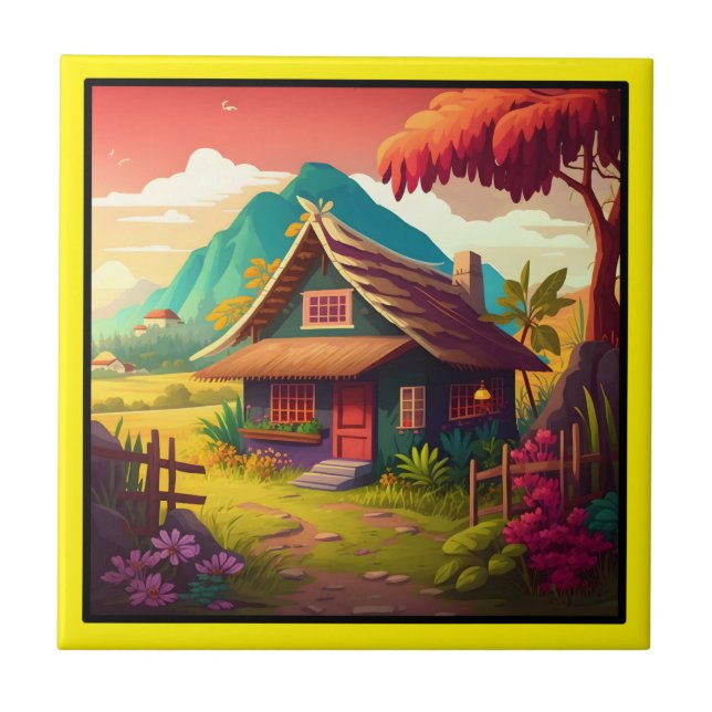 Filippinskt traditionellt hus-36543 kakelplatta (Framsidan)