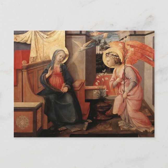 Filippo Lippi- Annunciation Vykort (Framsida)