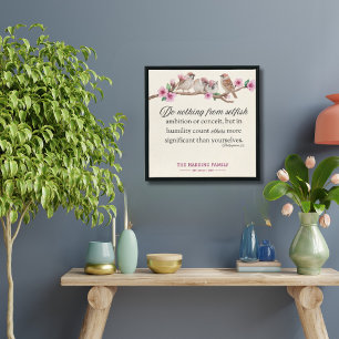 Filipposbrevet 2:3 Fåglar & Blommor Familjebibelve Poster