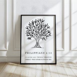Filippusbrevet 4:13 Kristet Bibelvers Konst Poster
