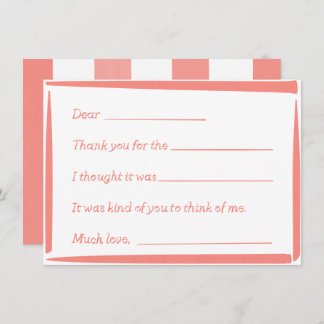 Fill-In-The-Blank "Handwritten" Thank You Notes Anteckningskort