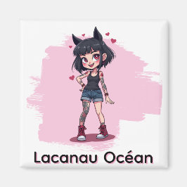 Fille aux tatouages style cartoon magnet