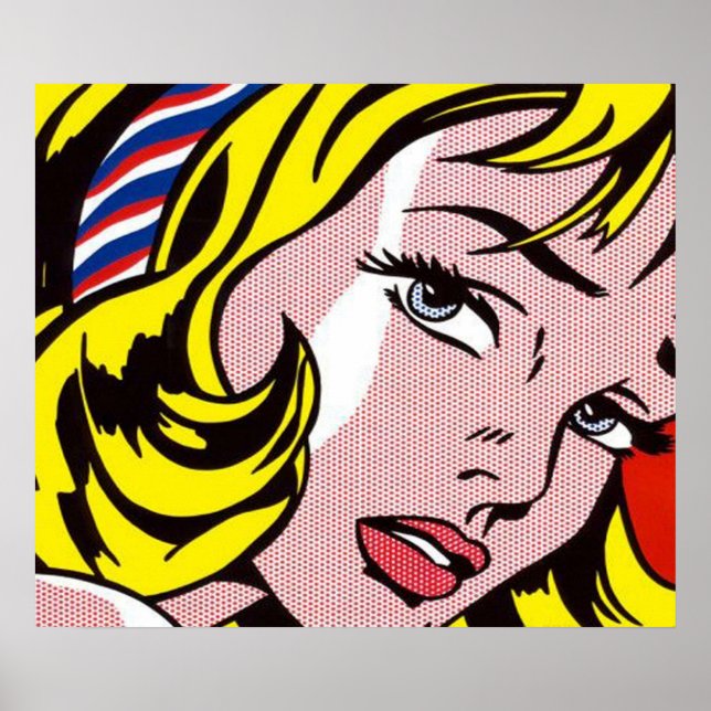 Fille avec le ruban de cheveux roy lichtenstein poster (Framsidan)