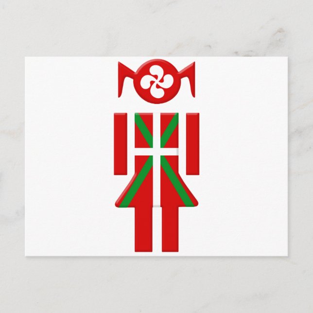 Fille Basque drapeau Euskadi Bayonne Vykort (Framsida)