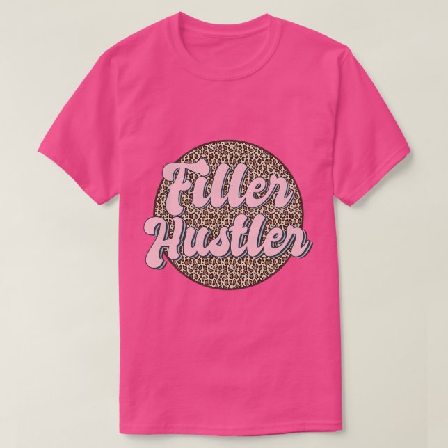 Filler Hustler Leopard Lip Filler Nurse Injector T Shirt (Design framsida)