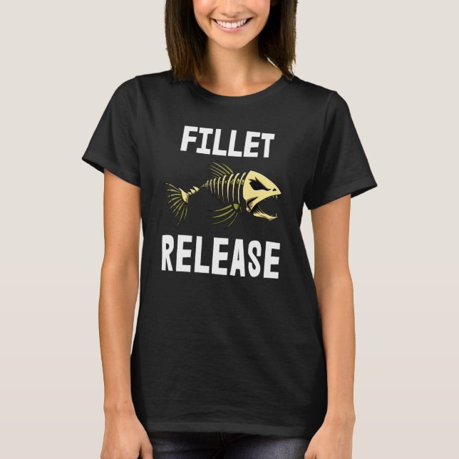 Fillet Release T-shirt Skelett Fisk Ben Tees Vassa (Framsida)