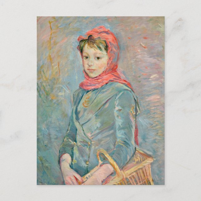 Fillette Portant un Panier | Berthe Morisot Vykort (Framsida)