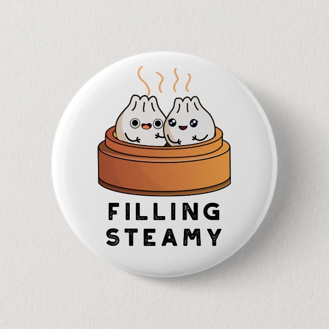 Filling Steamy Funny Dimsum Bao Pun Knapp (Framsida)