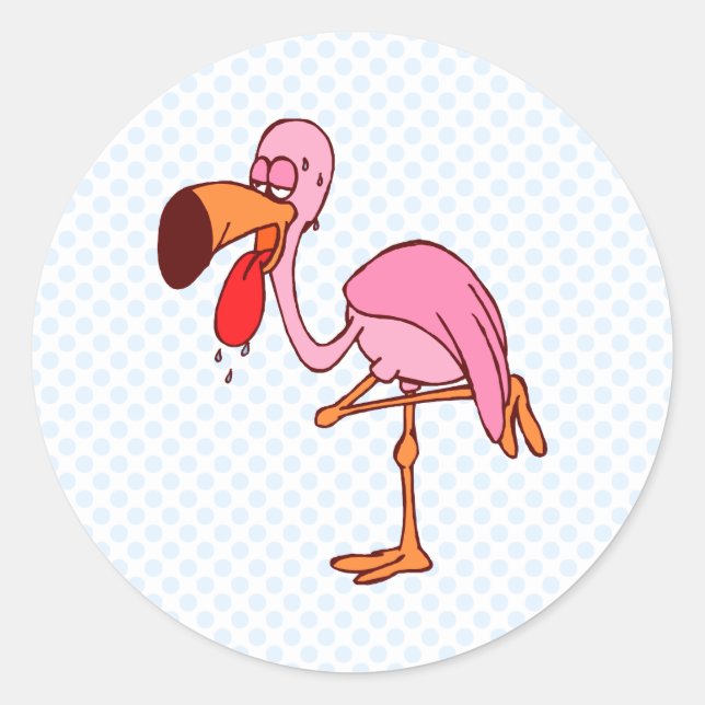 Fillip Flamingo Runt Klistermärke (Framsida)