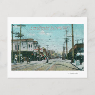 Fillmore Street View 1 Year After Fire of 1906 Vykort