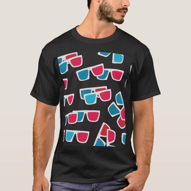 Film 3D Glass: Sömlösa Mönster T Shirt (Framsida)