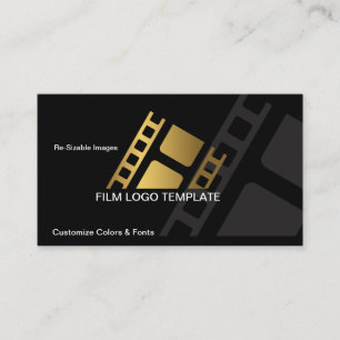 Film Affärskort Design Metallic Guld Film Strip Visitkort