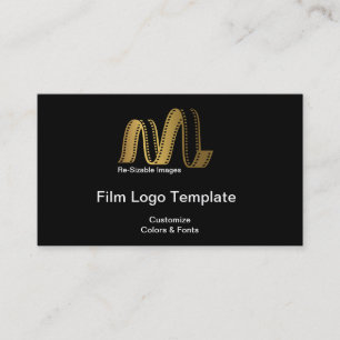 Film Affärskort Design Metallic Guld Film Strip Visitkort