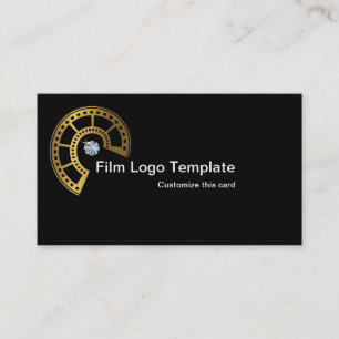 Film Affärskort Design Metallic Guld Film Strip Visitkort