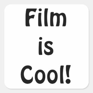 Film är Coola! Kvadratisk Fyrkantigt Klistermärke