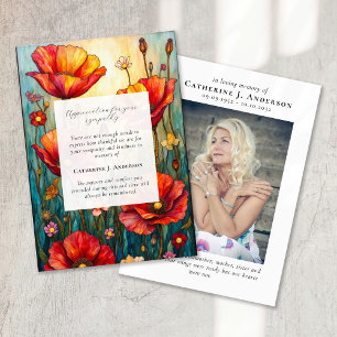 Film, Blommigt, minnesfoto - sympati - begravning Tack Kort