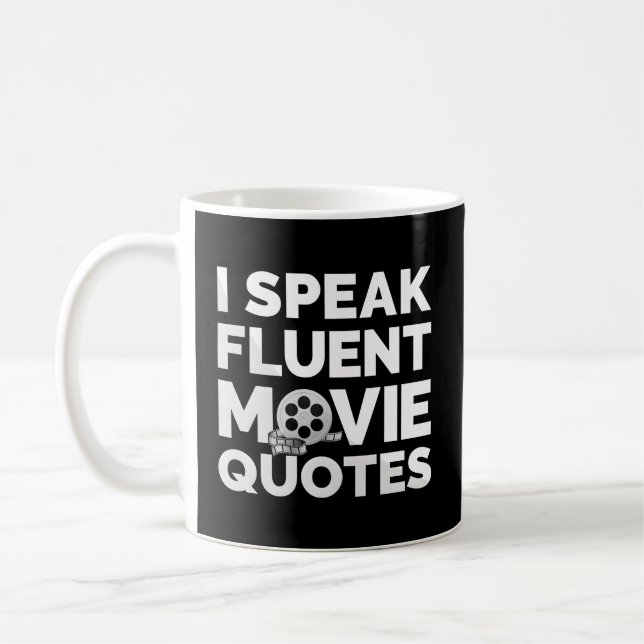 Film Buff Movie S.I talar flytande filmcitat Kaffemugg (Vänster)