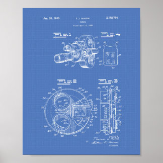 Film Camera 1940 Patent Art - Blåkopia Poster
