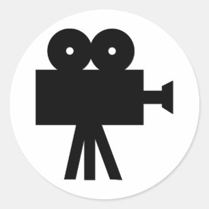 Film Cine Camera Hollywood Runt Klistermärke
