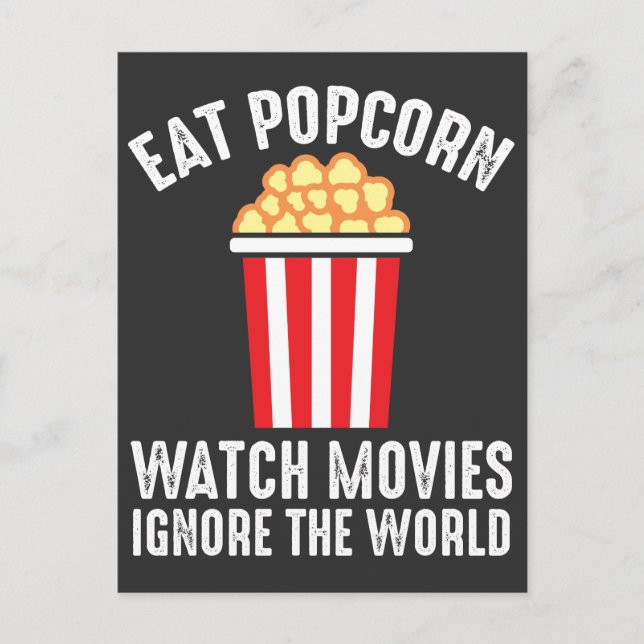 Film Eat Popcorn Watch Movies Ignore World Vykort (Framsida)