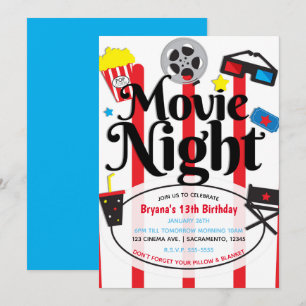 Film Födelsedagsfest Bioevenemang Inbjudan