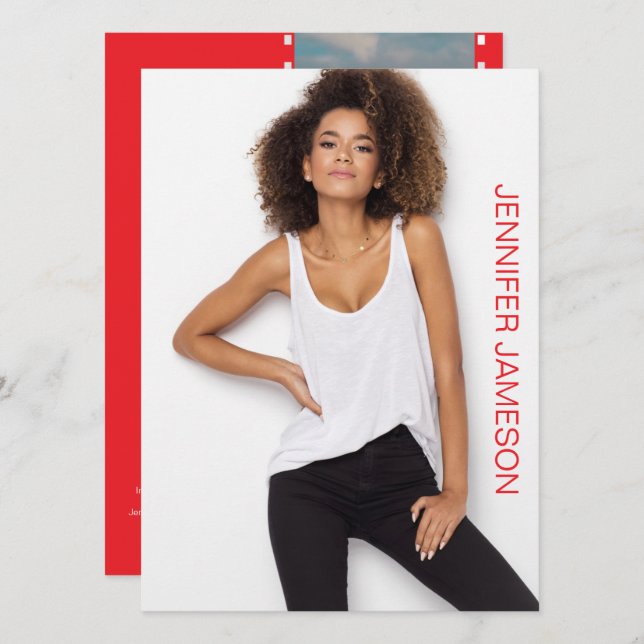 Film Foto Skådespelare Modell Kampanj Flip Card |  Inbjudningar (Fram/baksida)