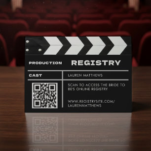Film Klappbräda QR-kod Bröllopspresentregistrering Tilläggskort