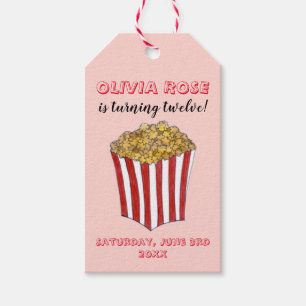 Film Movie Night Sleepover Popcorn-Födelsedagsfest Presentetikett
