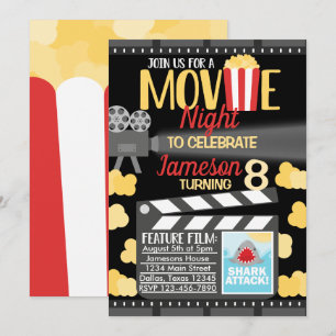 Film natt Födelsedagsfest inbjudan Inbjudan