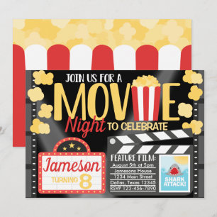 Film natt Födelsedagsfest inbjudan Inbjudan