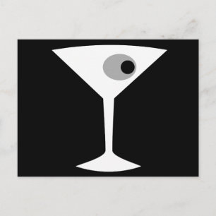 Film Noir Martini Glass vykort