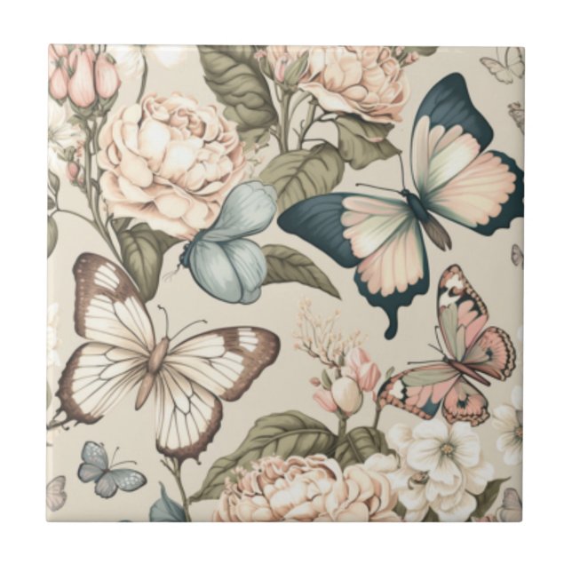 Film och blommor kakelplatta (Framsidan)