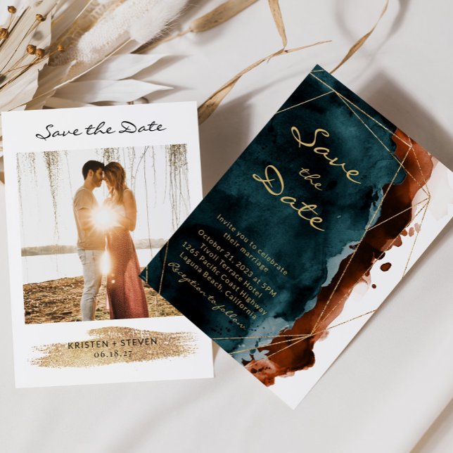 Film och bränd Orange Vattenfärg Spara datum Spara Datumet (Skapare uppladdad)