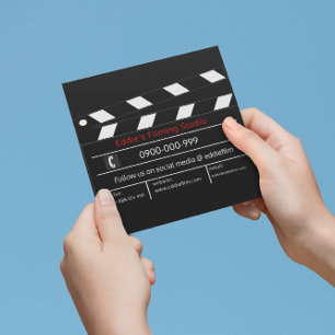 Film- och videofilmsladd för Clapperboard Fyrkantigt Visitkort