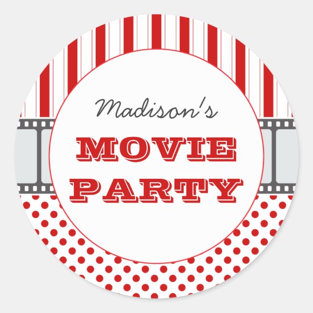 Film Personlig Party Sticker Runt Klistermärke (Framsida)