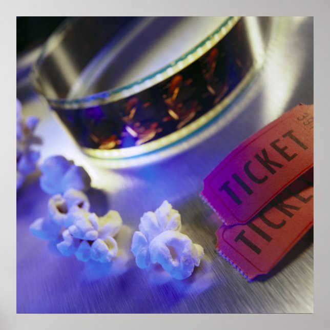 Film, popcorn och Biljett Poster (Framsidan)