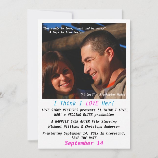 Film Poster 2 Spara datum meddelande Inbjudningar (Framsida)