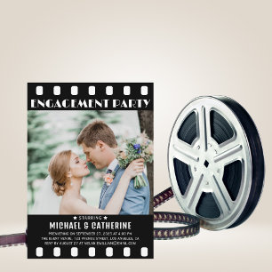 Film Poster filmstrippa, svart och vit Bröllop Inbjudningar