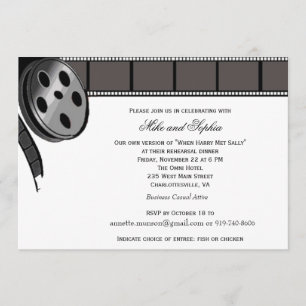 Film Reel in Black and White Party-inbjudan Inbjudningar