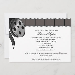 Film Reel in Black and White Party-inbjudan Inbjudningar