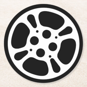 Film Reel/Movie Night Papper Underlägg Rund