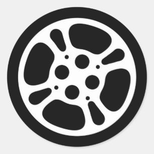 Film Reel/Movie Reel Round Stcker Runt Klistermärke