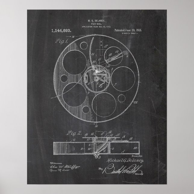 Film Reel Patent Poster (Framsidan)
