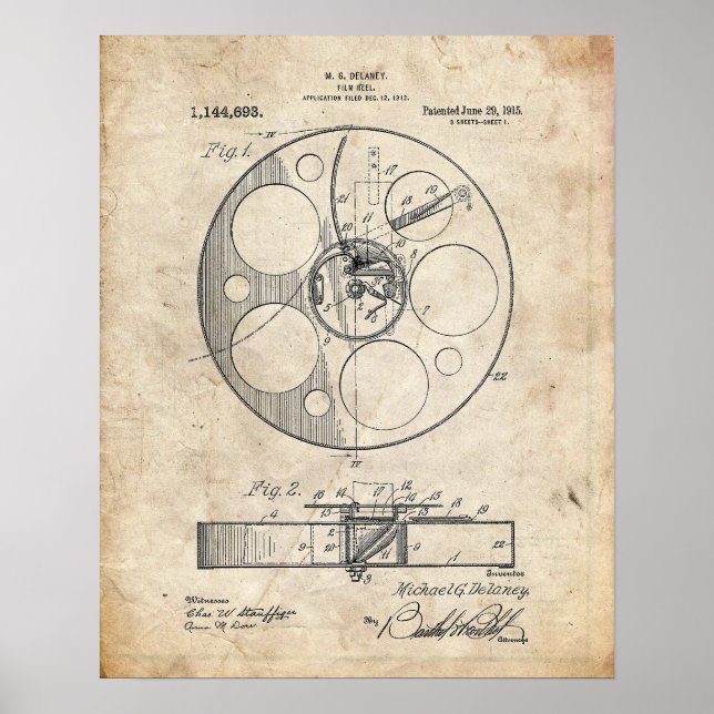 Film Reel Patent Poster (Framsidan)