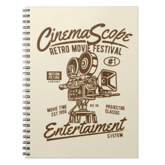 Film Scope Classic Retro Hollywood Camera Rörelse Anteckningsbok